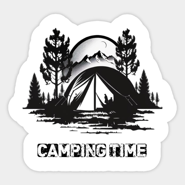 Campfire camping with my friends great time Sticker by Kileykite 